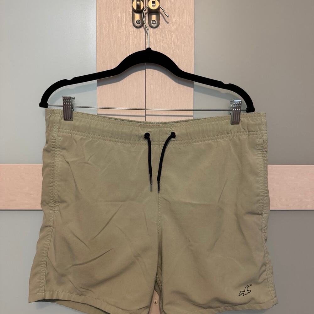 Hollister Mens XS Swim Trunks Light Sage Green Stretch Board Shorts Lined